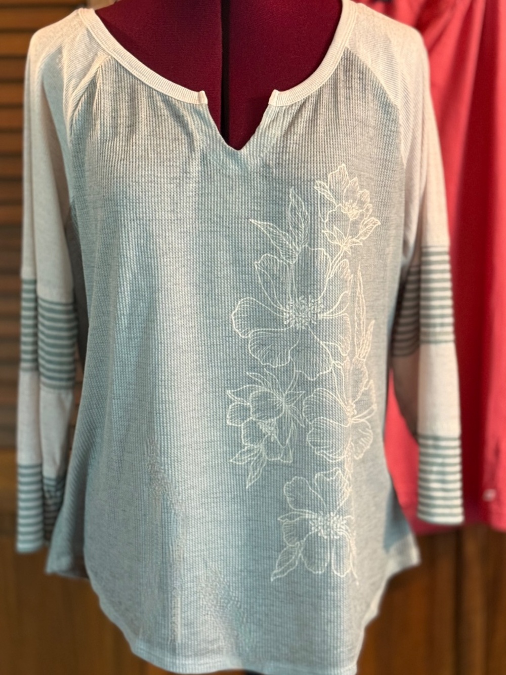 Bundle NWOT Polo Jeans Co. R.L.Henley Peasant Tunic &CATO Waffle Knit V-Neck XL - Picture 4 of 13